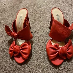 Casadei Tango Red Bow Slide Heel Sandal Size 9